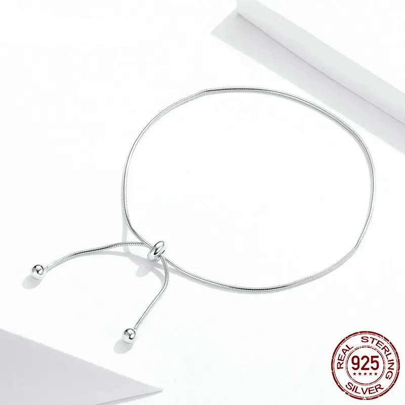 "925 Sterling Silver Snake Charm Anklet - Minimalist Foot Bracelet Jewelry for Women"